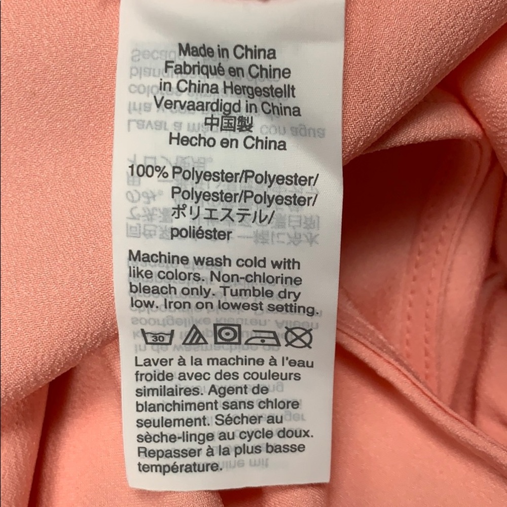 J.Crew Ruffle Trim Crepe Peach Blouse - Picture 6 of 6